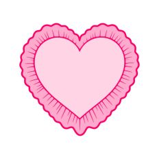 Ruffle Frilly Heart Frame Border