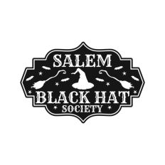 Salem Black Hat Society Witch Halloween Hat Broom 