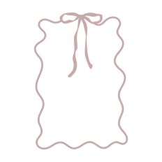 Pink Frilly Ribbon Bow Border Wavy