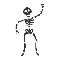 Cute Dancing Skeleton Sketch Drawing