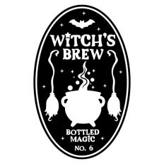 Witch's Brew Potion Bottle Label Halloween Witch