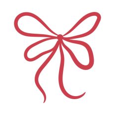 Red Flowy Bow Ribbon Shape Design