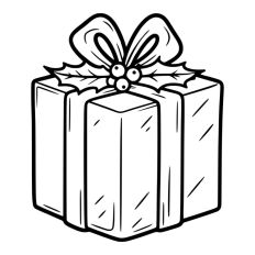 Gift Box Gift Wrapped Box Present Holly Christmas Ribbon Bow