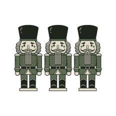 Three Nutcrackers Christmas Festive Holiday