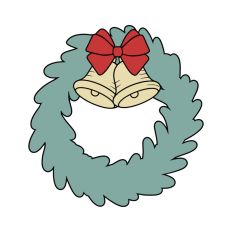Festive Christmas Wreath Bow Bells Winter