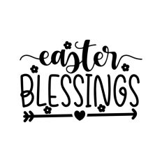 Easter Blessings Arrow Bunny Quote Spring Script