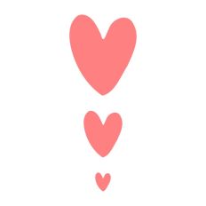 Three Hearts Bigger to Smaller in Line