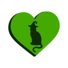 Witch Cat Halloween Heart