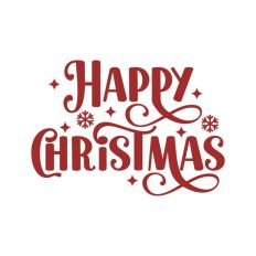 Happy Christmas Script Text Snowflakes