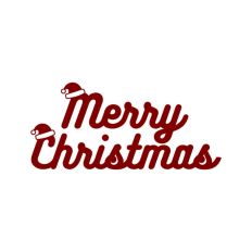 Merry Christmas Script Text Santa Hat