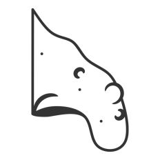 Witch Nose Warts Halloween Line Drawing