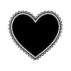 Ruffle Frilly Heart Frame Border