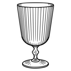 Ribbed Drinking Cocktail Glass