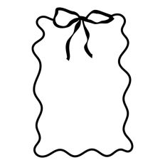 Black Frilly Ribbon Bow Border Wavy