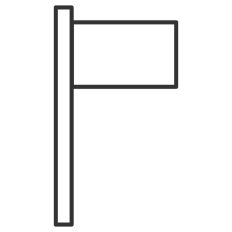 Rectangular Flag on Pole Outline