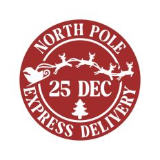 North Pole Christmas Stamp Sticker Postal Package
