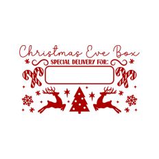 Christmas Eve Box Sticker Name Festive Gift
