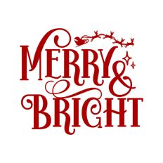 Merry And Bright Christmas Santa Quote Text Script