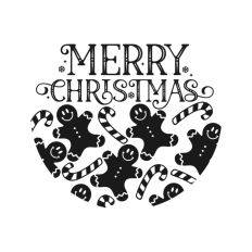 Gingerbread Circle Wreath Border Frame Christmas