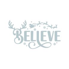 Believe Santa Christmas Winter Quote Text Script