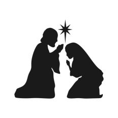 Nativity Scene Outline Silhouette Shape Mary Joseph