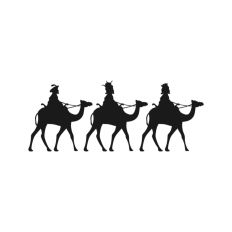 Three Wise Man King Jesus Camel Nativity Scene Outline Silhouette