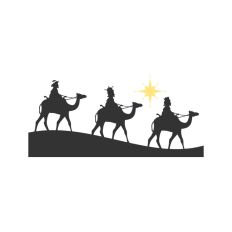 Wise Man King Jesus Camel Nativity Scene Outline Silhouette Shape