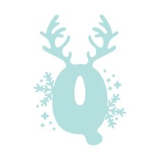Q Festive Christmas Alphabet Letter Antler Santa