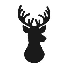 Stag Deer Reindeer Head Shape Silhouette Christmas