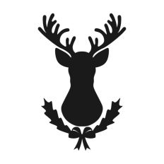 Stag Deer Reindeer Head Shape Silhouette Christmas