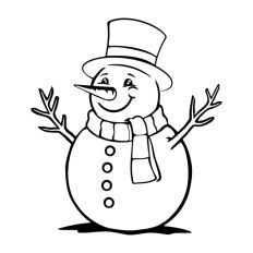Cute Happy Snowman Doodle Christmas
