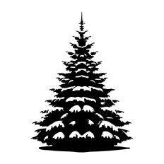 Realistic Tree Winter Snowy Christmas 