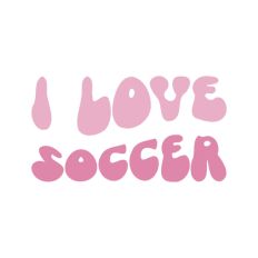 I Love Soccer Wavy Text Quote