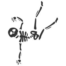 Cute Dancing Skeleton Sketch Drawing