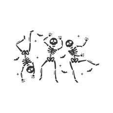 Cute Dancing Skeleton Sketch Drawing