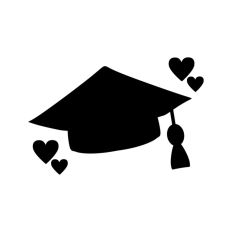 Graduation Cap with Hearts