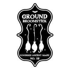 Ground Broomsticks Potion Bottle Label Halloween Witch 