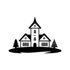 Christmas Town Festive Scene Houses Land