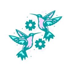 Hummingbird and Flowers