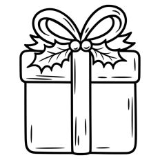 Gift Box Gift Wrapped Box Present Holly Christmas Ribbon Bow
