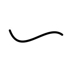 Curved Underline Swirl Mark Line Doodle Hand Drawn