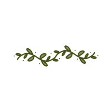 Botanical Vine Leaf Branch Tree Stem Floral Pattern Border Line