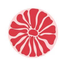 Abstract Wavy Flowers Groovy Design Circle Boho Botanical