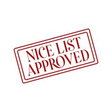Nice List Approved Christmas Santa Gift Sticker Stamp
