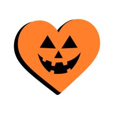 Spooky Pumpkin Halloween Heart 