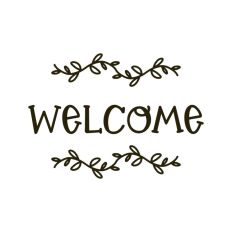 Welcome Floral Botanical Sign Vine Leaves Home