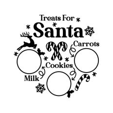 Plate For Santa Reindeers Christmas Eve Milk Cookies