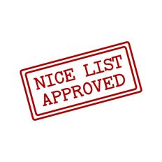 Nice List Approved Christmas Santa Gift Sticker Stamp