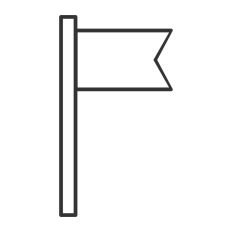 Classic Flag on Pole Outline