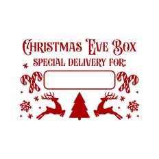 Christmas Eve Box Sticker Name Festive Gift